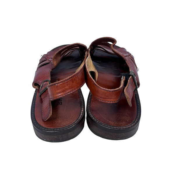 Bally Salorno Sandals Men’s US 12 D Brown Leather Fisherman Open Toe Slingback - Picture 4 of 8